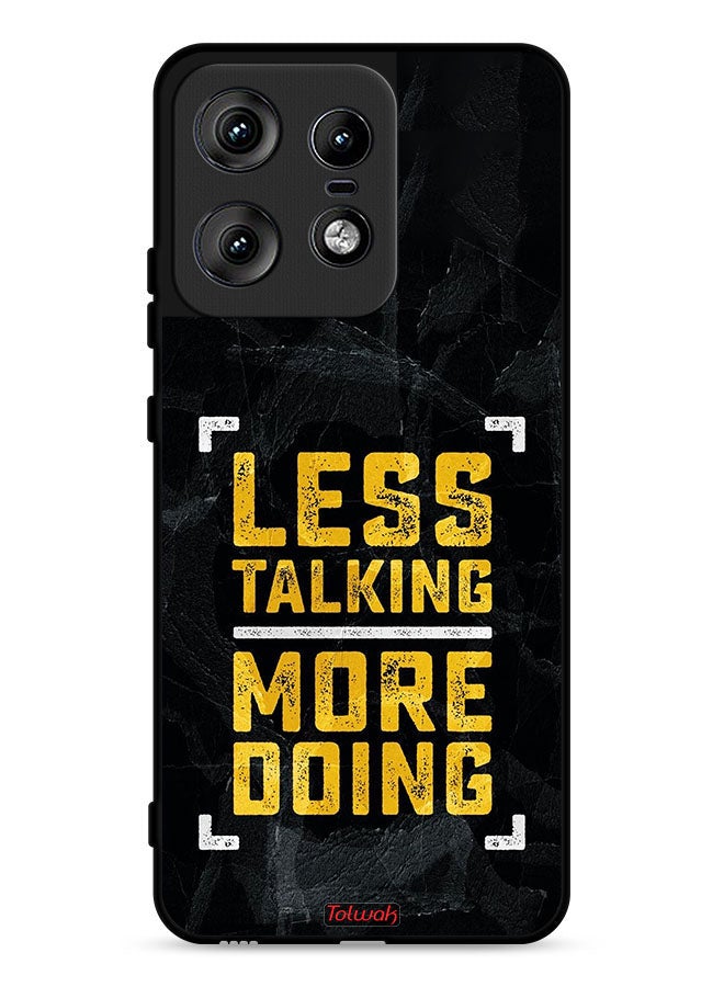 Tolwak Motorola Edge 50 Pro 5G Protective Case Cover Less Talking More Doing - Image 1