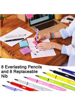 Y&D 8 Pcs Inkless Pencils,Everlasting Pencil Unlimited Writing Eternal Write Smoothly Metal Pen with Replaceable Graphite Nib & Eraser for Kids,Adults,Home,Office,School Supplies  - Image 5