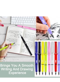 Y&D 8 Pcs Inkless Pencils,Everlasting Pencil Unlimited Writing Eternal Write Smoothly Metal Pen with Replaceable Graphite Nib & Eraser for Kids,Adults,Home,Office,School Supplies  - Image 2