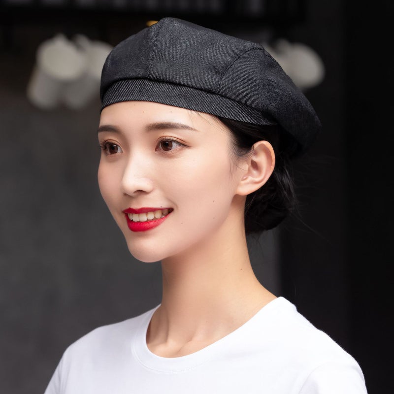 Catering Work Cap Breathable Net Forward Cap Men And Women Chef Beret Milk Tea Shop Restaurant Waiter Hat - Image 1