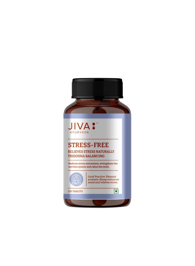Jiva Stress-Free Tablets | 100% Ayurvedic Non-Habit Forming Formulation | Relieves Anxiety And Stress | Promotes Sound Sleep- 120 Tablets (Pack Of 1) - Image 1