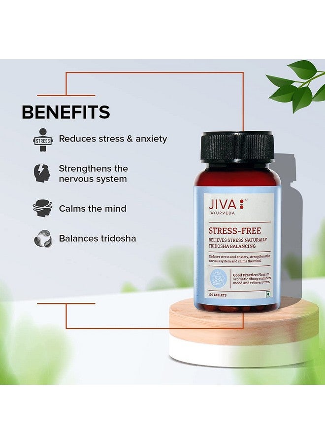 Jiva Stress-Free Tablets | 100% Ayurvedic Non-Habit Forming Formulation | Relieves Anxiety And Stress | Promotes Sound Sleep- 120 Tablets (Pack Of 1) - Image 4
