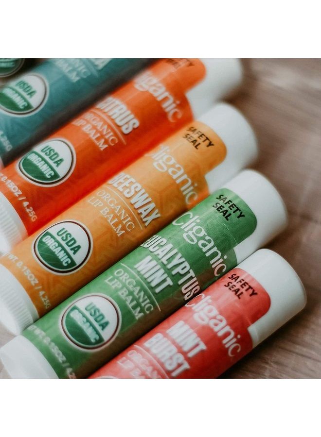 Cliganic USDA Organic Lip Balm Set - 6 Flavors - 100% Natural Moisturizer for Cracked & Dry Lips  - Image 3