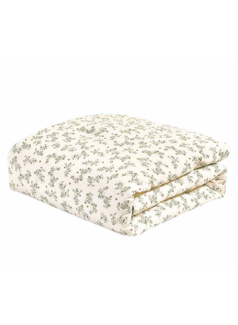 LEVORE 8-piece bedspread set, 100% soft cotton, floral pattern, double-sided, summer style, with filling and fastener, suitable for a 200x200 bed. - Image 4