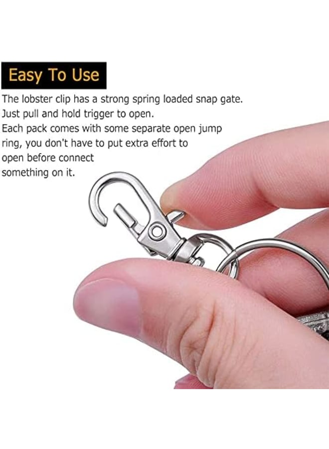 195 Piece Swivel Snap Hooks and O Key Rings with Open Jump, Metal Lobster Claw Clasp Key Chain Parts for Craft DIY - Image 2