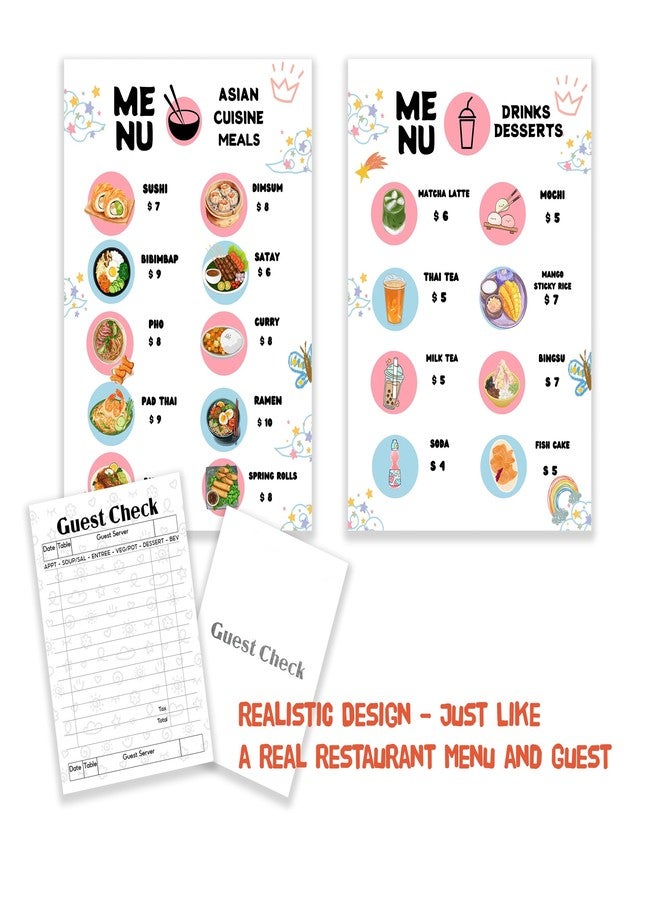 SHOP300 Pretend Play Restaurant Asian Menu Food Set | Kitchen Diner Role Play Accessories for Kids | Fun Lunch Menu Playset for Toddlers | Role-playing food toys for 3+ - Image 3