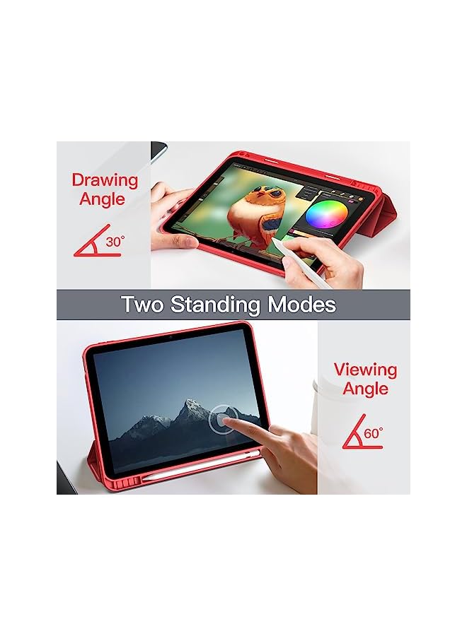 Jetech Matte Case For Ipad 10 (10.9-Inch, 2022 Model, 10Th Generation) With Pencil Holder, Frosted Translucent Back Slim Stand Protective Tablet Cover (Watermelon) - Image 5