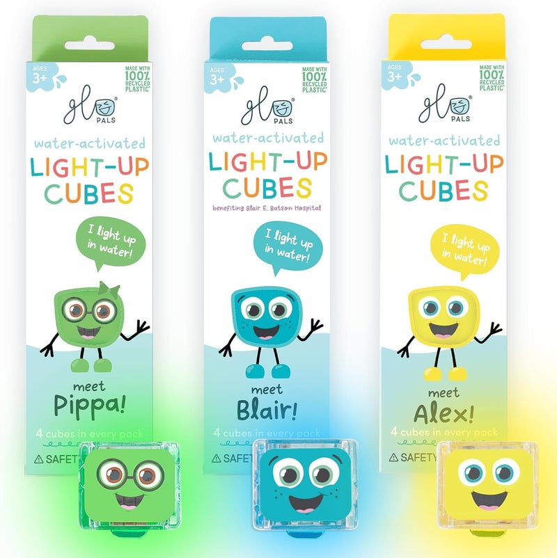 Glo Pals Water-Activated Light-Up Cubes Bundle for Sensory Play – 12 Pack (Extraordinary Earth) - Image 1