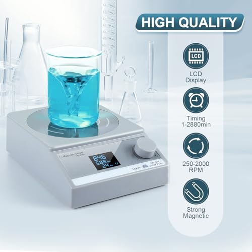ANZESER Digital Magnetic Stirrer wTimer 100floz Magnetic Stir Plate Magnetic Mixer wLCD Display Lab Stirrer wStir Bar wo Heating - Image 3