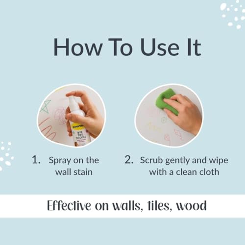 awenest Bye Bye Doodle Wall Scribble Remover - Pack of 2 | Instant Wall Cleaning Spray | Removes Crayon, Pencil, Sketch Pen, Marker, Watercolour & Acrylic Marks | Plant-Based, Toxin-Free Formula - Image 5