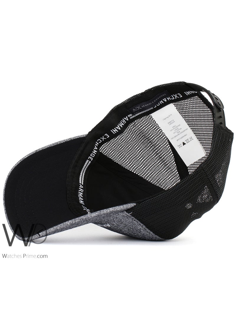 Armani Exchange Armani Exchange AX Trucker Cap Gray Color Cotton Mesh Hat For Men  - Image 4