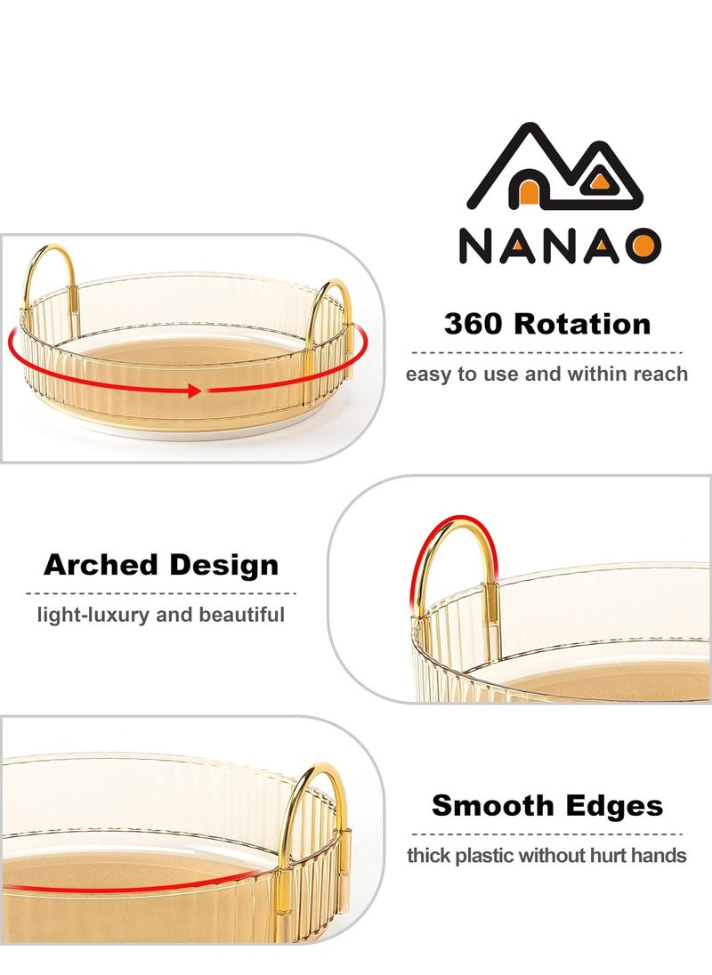 NANAO - 360 Rotating Makeup Organizer for Vanity, Bathroom Countertop Organizer Spinning Perfume Organizer, High-Capacity Cosmetic and Skincare Dresser Make Up Holder Rack (1 Tier, Honorable Gold) - Image 1