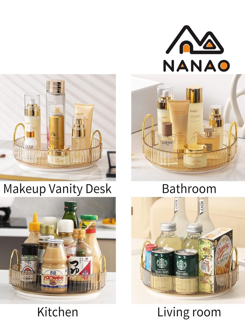 NANAO - 360 Rotating Makeup Organizer for Vanity, Bathroom Countertop Organizer Spinning Perfume Organizer, High-Capacity Cosmetic and Skincare Dresser Make Up Holder Rack (1 Tier, Honorable Gold) - Image 1