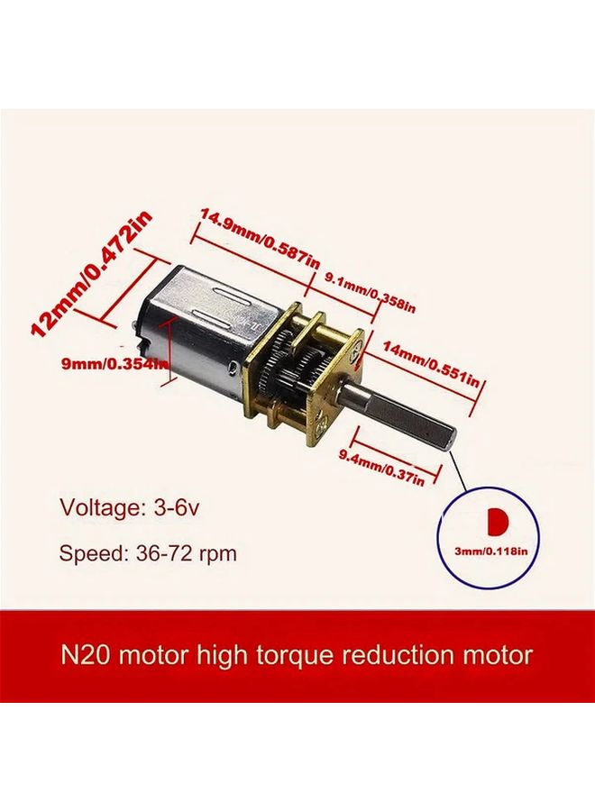 N20 Motor And Gear Rack Set 2pcs N20 Motors 2pcs Rack 12 15 Tooth Gears - Image 4