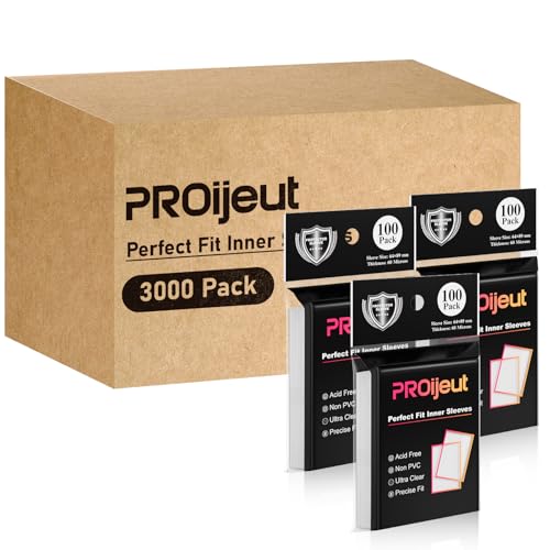 Proijeut 3000 Pack Card Sleeves Clear Perfect Fit Inner Sleeves Ideal for Doublesleeving Trading Card Sleeve Compatible with MTG PKM TCG and Gaming Cards 60 Microns - Image 1