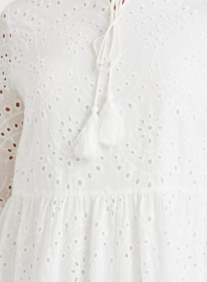 تايك تو فستان ميدي - برباط عنق مطرز بشيفلي - Image 3