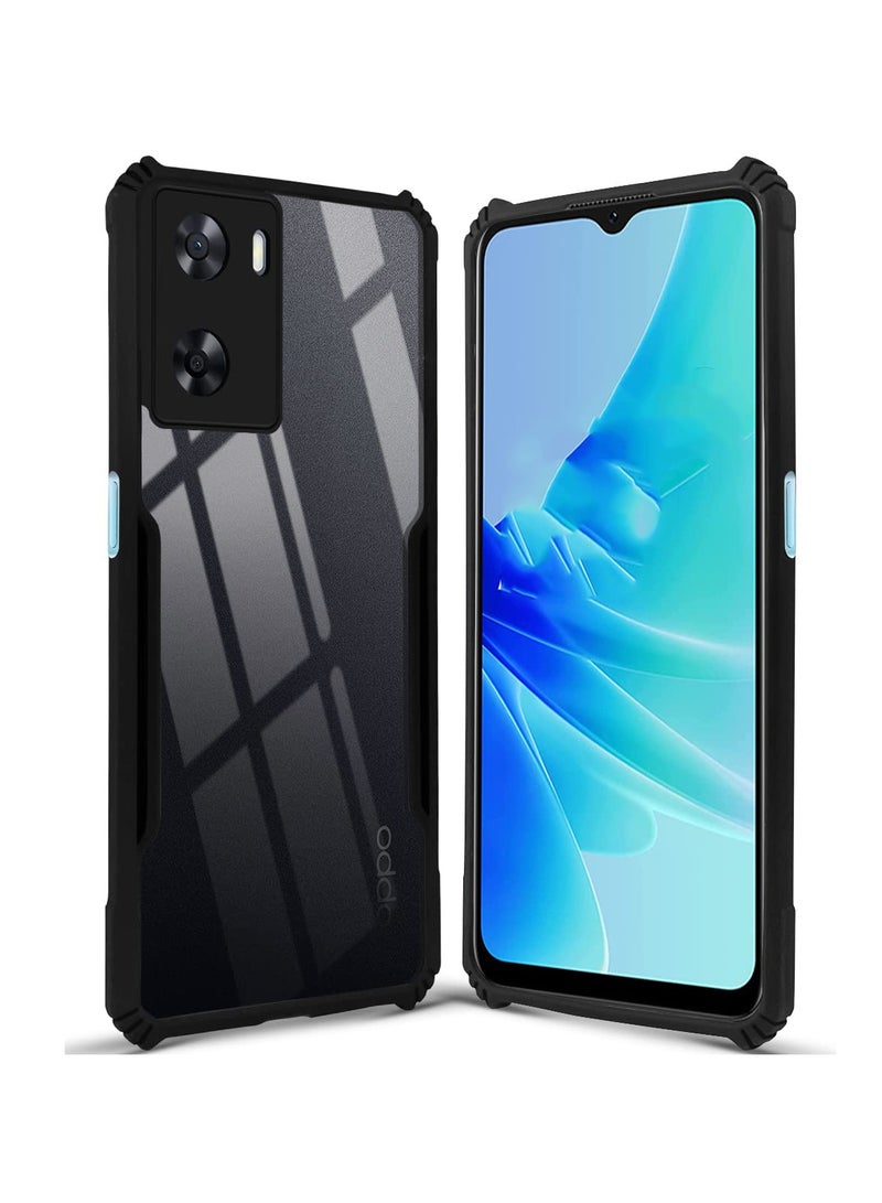 OnePlus Nord N20 SE 4G / OPPO A57 4G Black Mobile Phone Case Cover, Ultra-Thin Lightweight Cover Soft TPU Bumper + Acrylic Clear Back Case Cover - Image 5