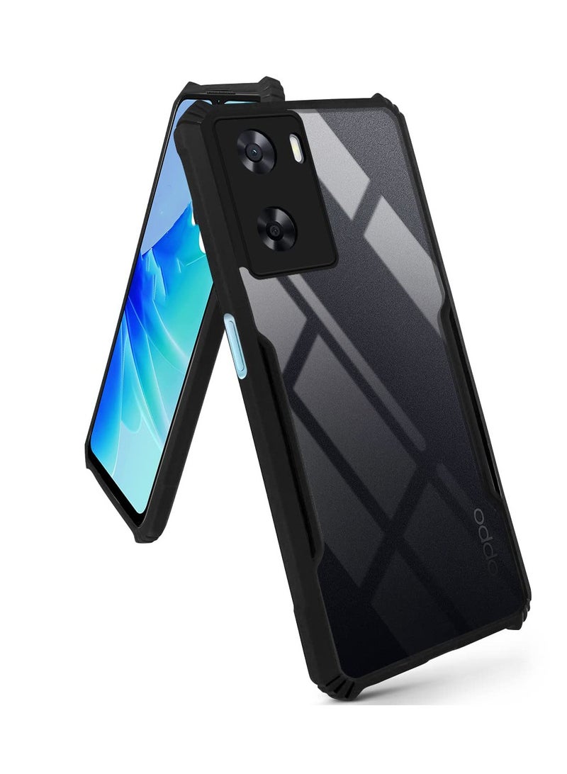OnePlus Nord N20 SE 4G / OPPO A57 4G Black Mobile Phone Case Cover, Ultra-Thin Lightweight Cover Soft TPU Bumper + Acrylic Clear Back Case Cover - Image 4