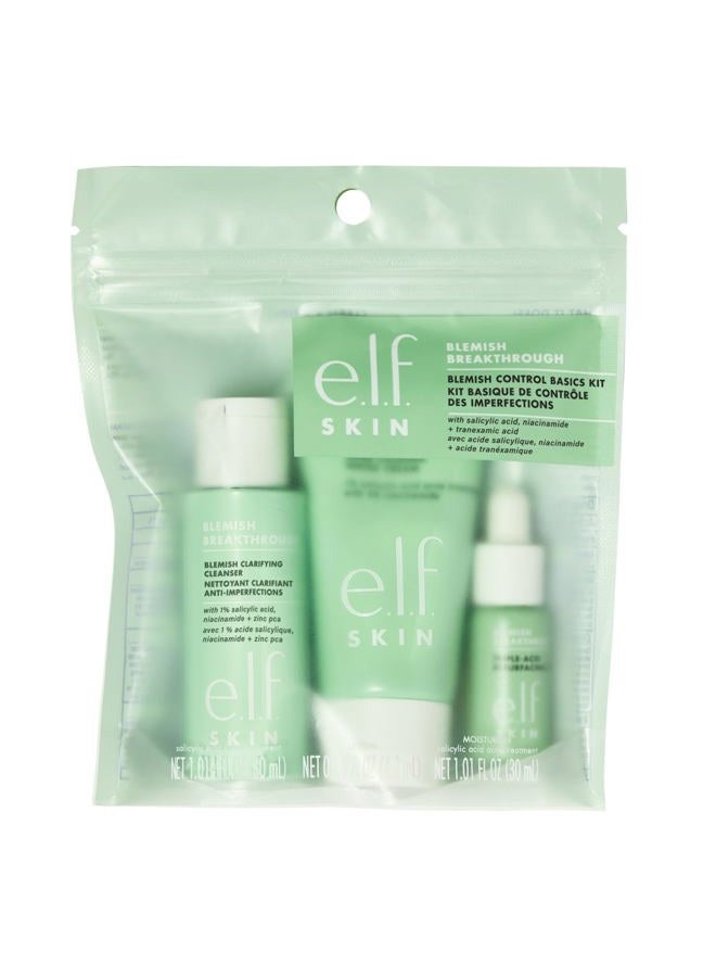 e.l.f. SKIN Blemish Breakthrough Blemish Control Basics Kit, Travel-Size Acne Skincare Routine, Cleanser, Serum & Moisturizer, Vegan & Cruelty-Free  - Image 2