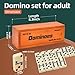 Doublefan Dominos Set for Adults Jumbo Size Double 6 Dominoes Set Classic Board Game for Adults and Elderly Double Six Thick Size Domino with Spinner 28 Tiles in Exclusive Brown Wooden Box - Image 4