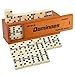 Doublefan Dominos Set for Adults Jumbo Size Double 6 Dominoes Set Classic Board Game for Adults and Elderly Double Six Thick Size Domino with Spinner 28 Tiles in Exclusive Brown Wooden Box - Image 2