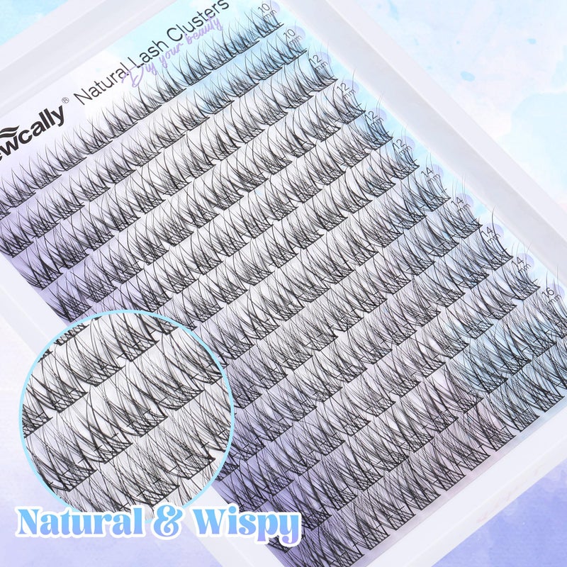 Newcally Natural Lash Clusters Wispy Eyelash Clusters C-curly DIY Lash Extension 10-16MM Cluster Eyelash Extension Individual Lashes Thin Lash Band by Newcally - Image 4