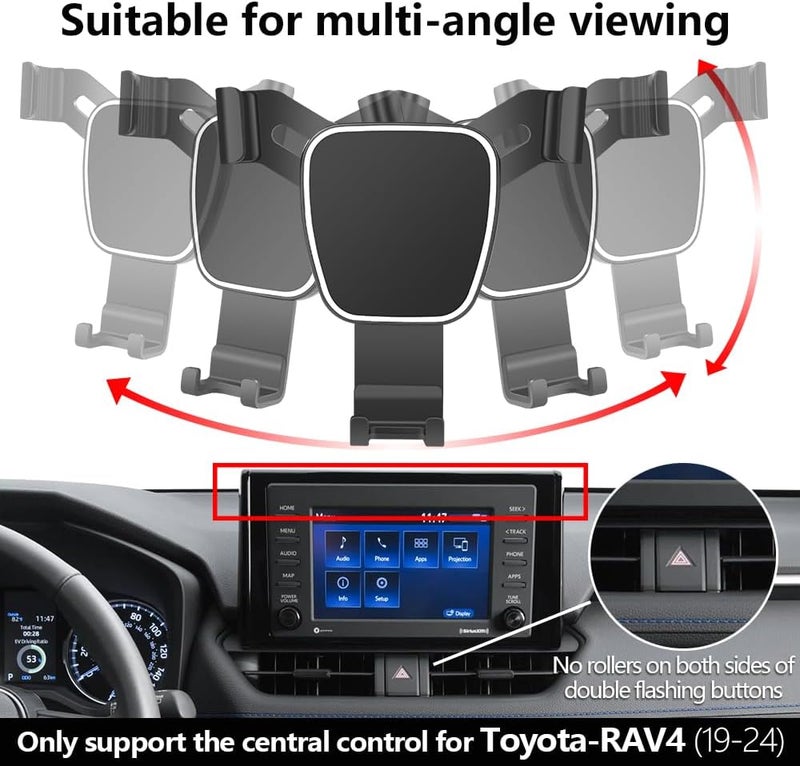 مست ترو حامل هاتف سيارة لتويوتا RAV4 2019-2025 LX XLE، هايبرد LE SE وودلاند، برايم SE، ملحقات السيارة، حامل ملاحة، ديكور داخلي، حامل هاتف محمول مع غطاء - Image 5