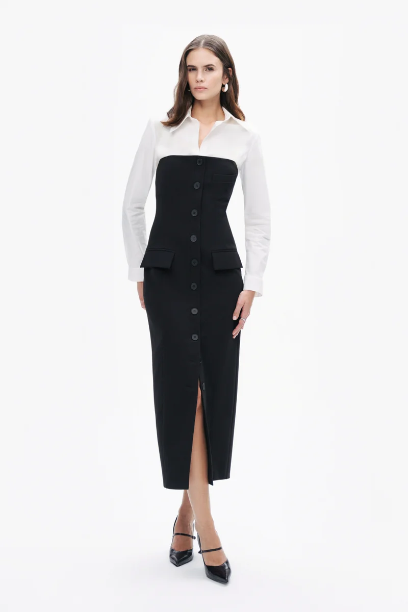 نوكتورن Shirt Detail Midi Dress