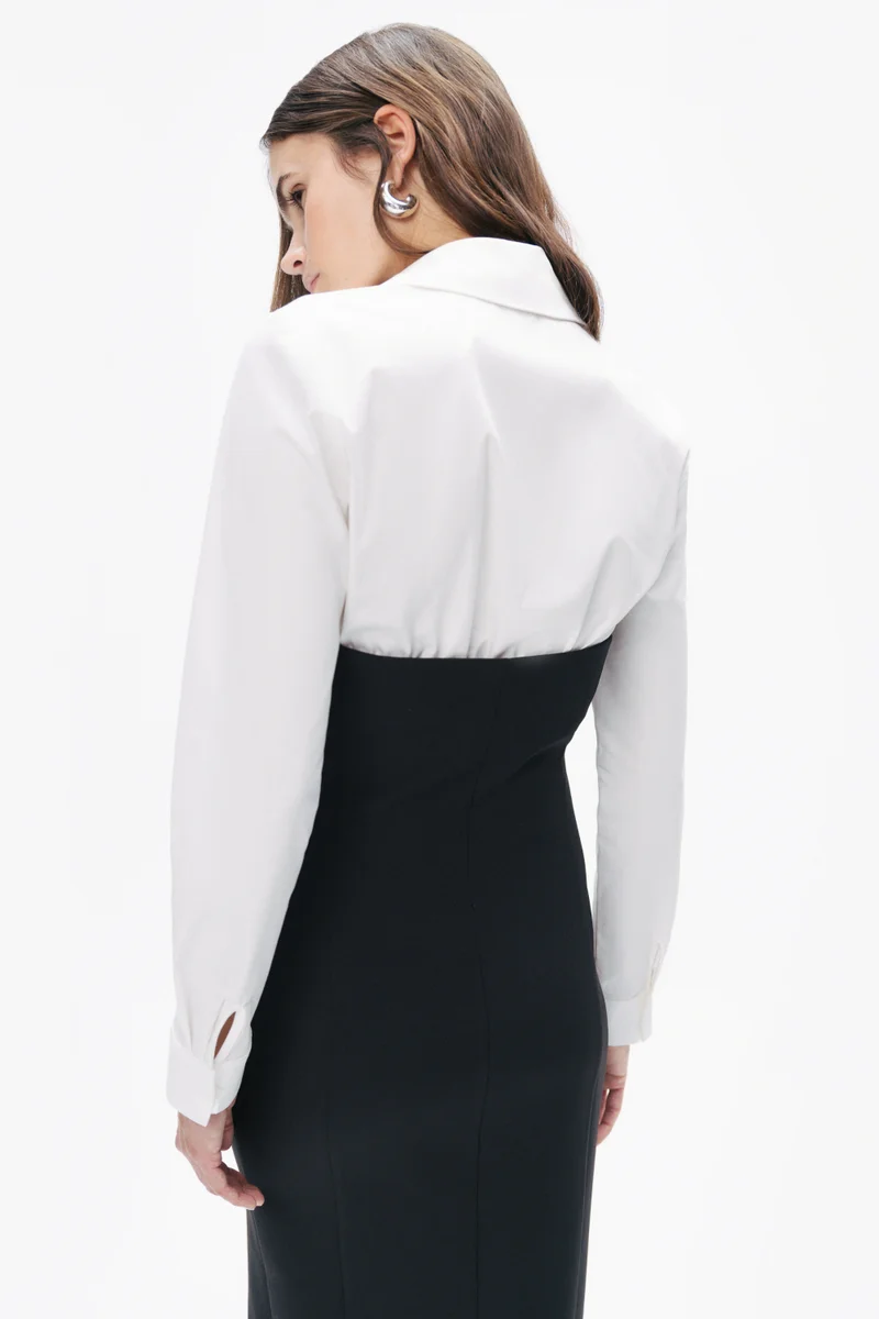 نوكتورن Shirt Detail Midi Dress
