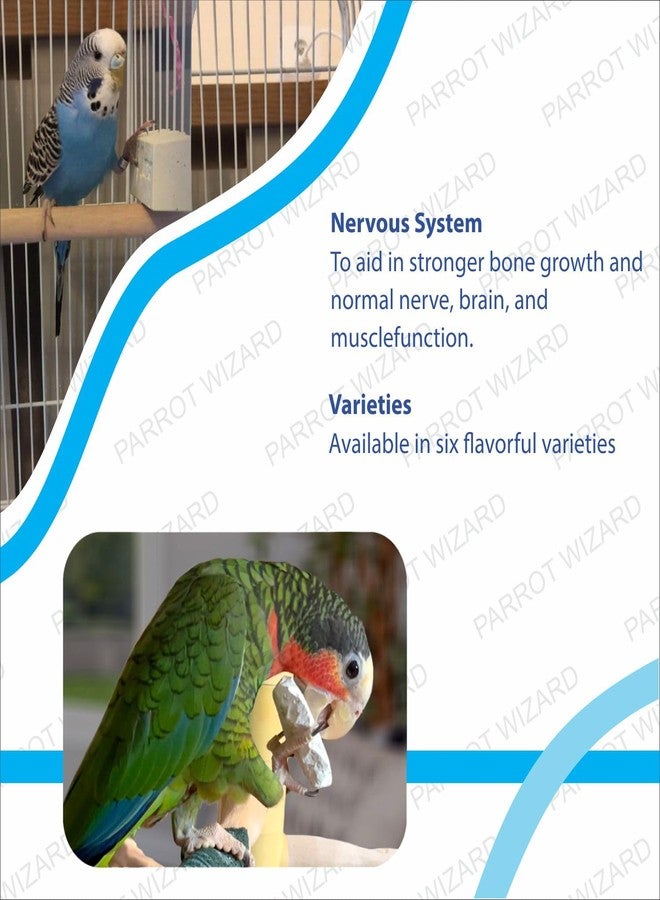 Parrots Wizard مكعبات معدنية طبيعية من باروتس ويزارد، طعام للطيور (الببغاء، البادجي، طيور الحب، والعصافير) - عبوة من 4 قطع، وزن كل قطعة 60 غرام. - Image 3