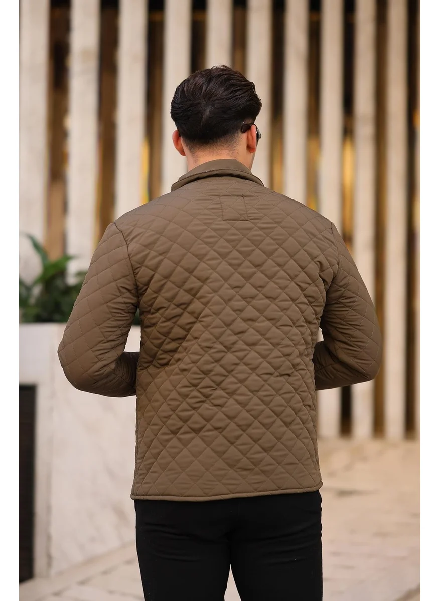 Pobudo Quilted Mink Color Fur Lined Men's Coat