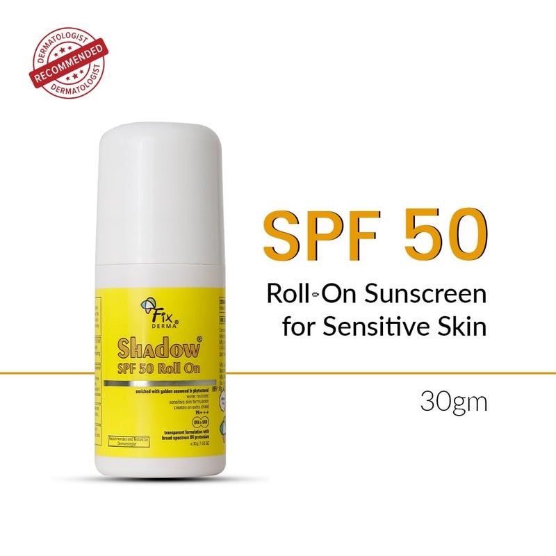 FIXDERMA Shadow Spf 50 Roll On Sunscreen Spf 50 For Face Sun Screen Protector Spf 50 Sunscreen For Uva  Uvb Protection Sunscreen For Women  Men  30Gm  Combination - Image 2