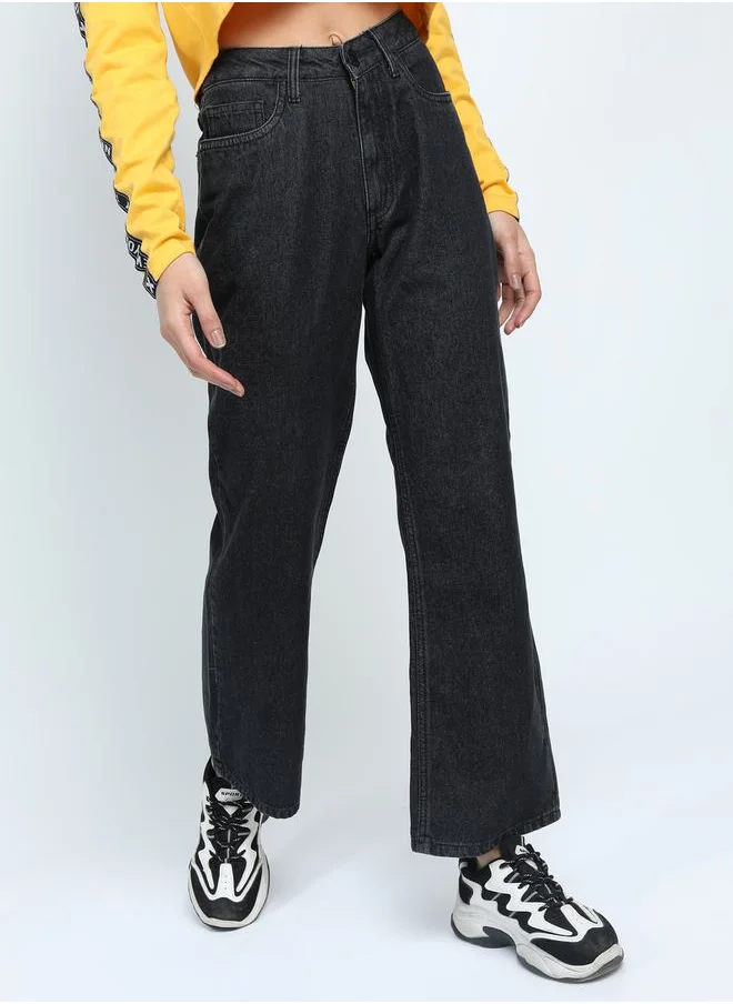 طوكيو توكيز Solid Flared Jeans with Pockets by Styli