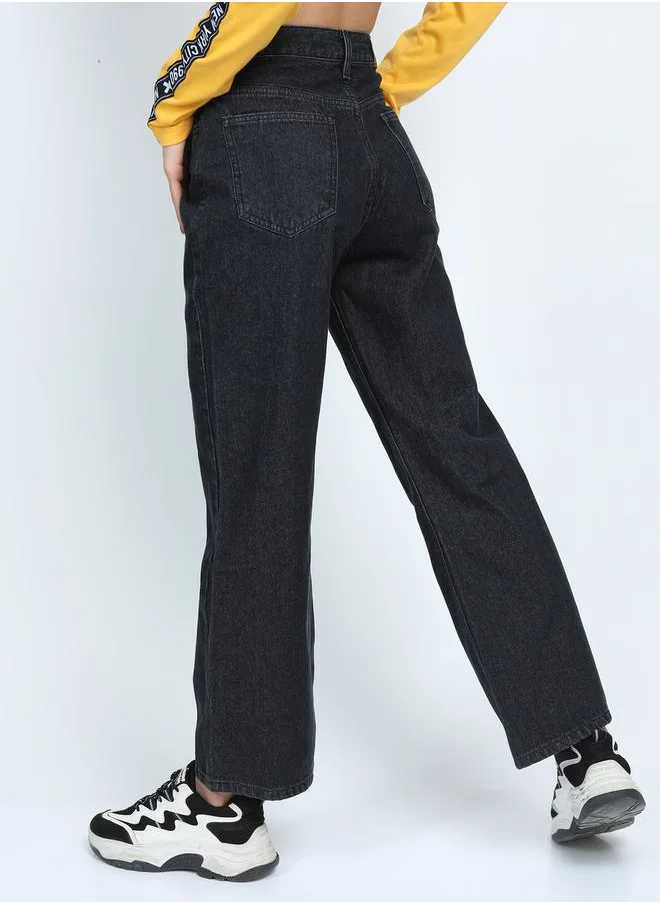 طوكيو توكيز Solid Flared Jeans with Pockets by Styli