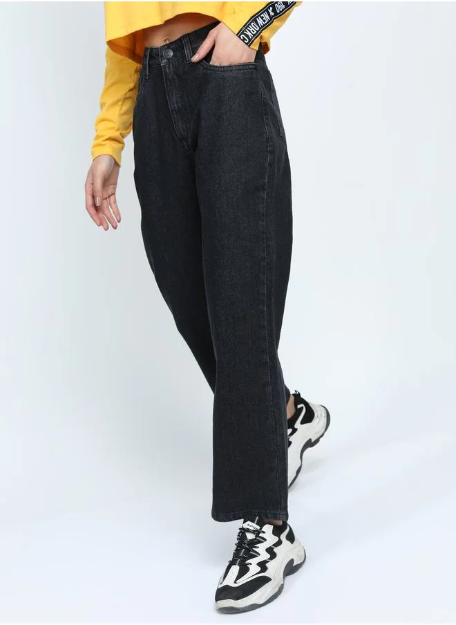 طوكيو توكيز Solid Flared Jeans with Pockets by Styli