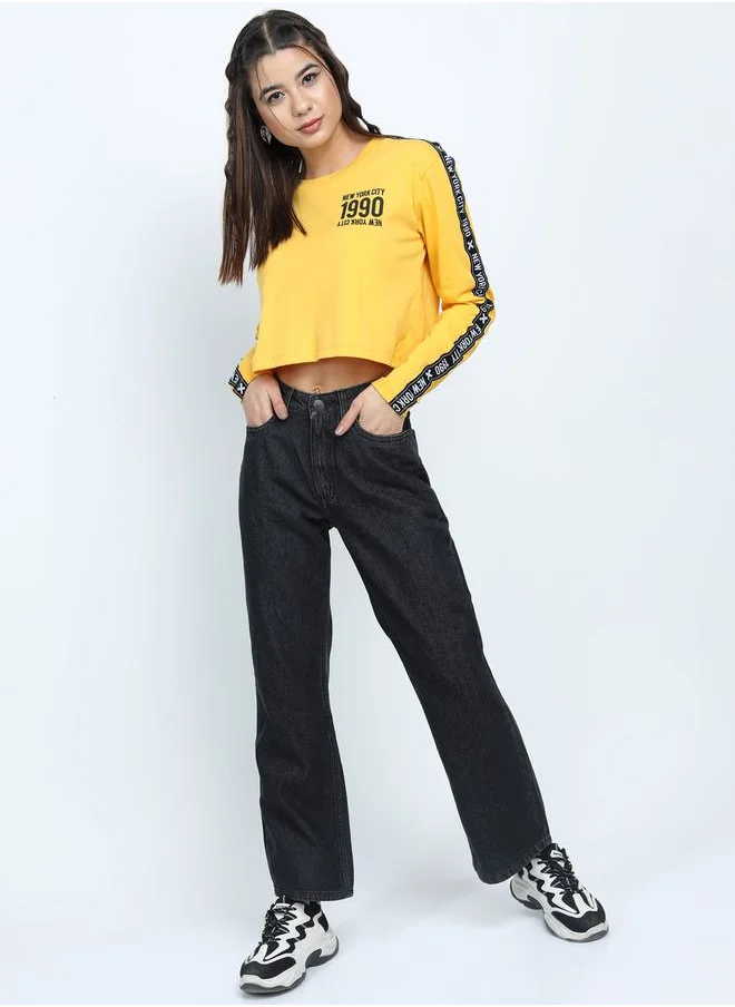 طوكيو توكيز Solid Flared Jeans with Pockets by Styli