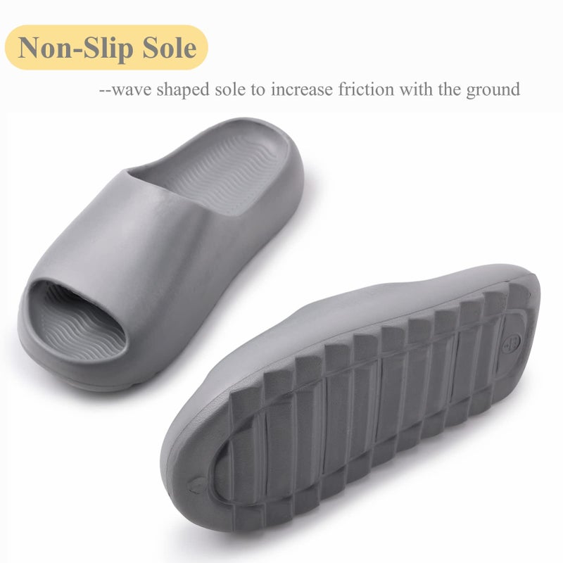Cushioned Non-Slip Waterproof EVA Slides for Women Men and Kids, Soft Thick Sole Shower Sandals - Image 3