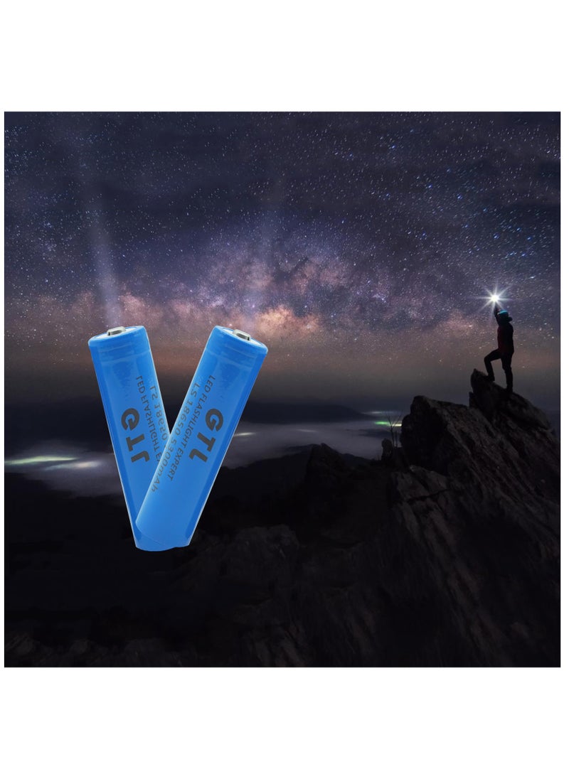 Generic - 2PCS 3.7V Rechargeable 18650 Battery 5300mAh Button Top Battery Used for Led Flashlight and Headlamp - Image 1