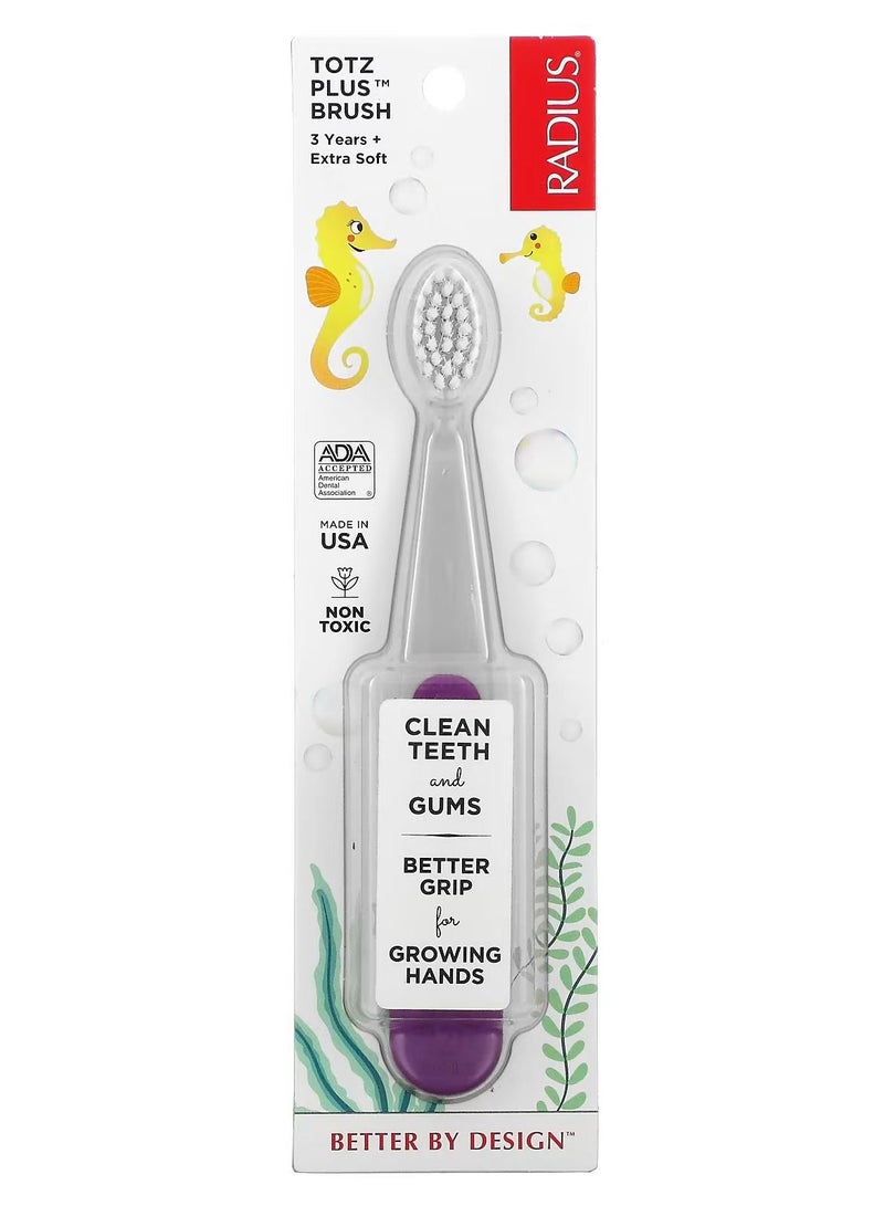 RADIUS Totz Plus Brush 3 Years and above Extra Soft Gray Purple 1 Toothbrush - Image 1