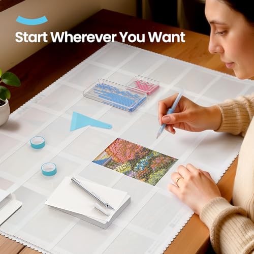 ARTDOT 200-Piece Double-Sided Non-Stick Release Paper for Diamond Art Kits, 15x10 cm Thickened Cover Replacement Paper as Diamond Painting Accessories and Tools - Image 5