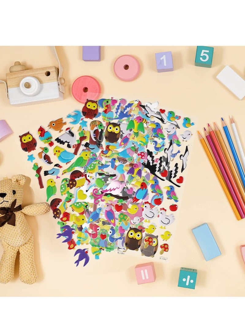 SYOSI Bird Stickers for Kids Self Adhesive Foam Tropical Bird Owl Stickers for Crafts Scrapbooking Laptop and Bird House Decorating Teacher Supplies Party Goodie Gifts Bags Decor 4 Pack - Image 5