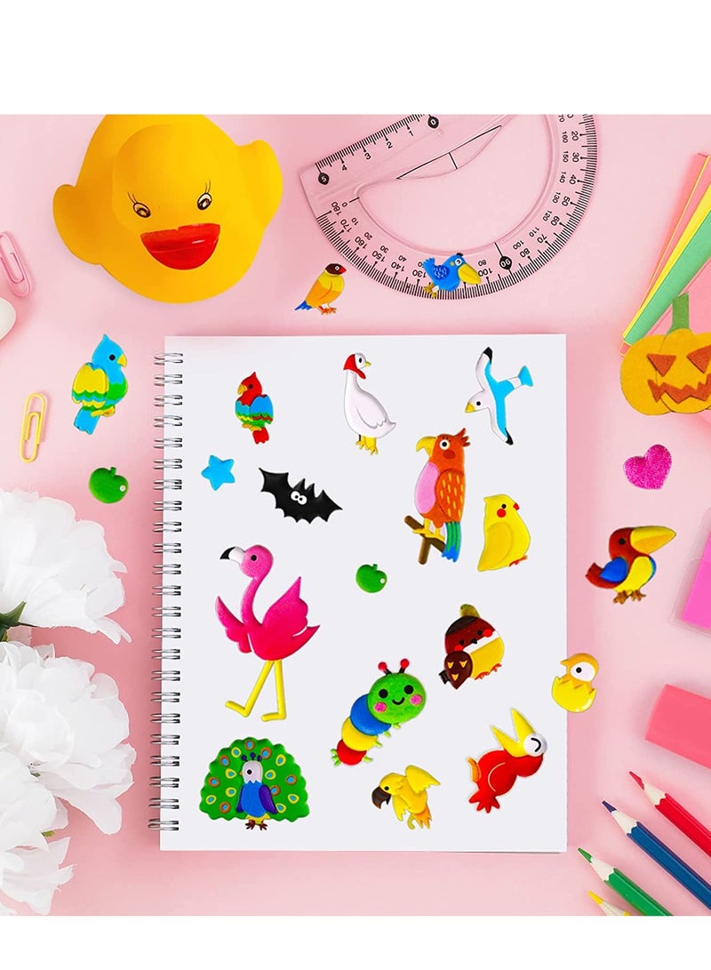 SYOSI Bird Stickers for Kids Self Adhesive Foam Tropical Bird Owl Stickers for Crafts Scrapbooking Laptop and Bird House Decorating Teacher Supplies Party Goodie Gifts Bags Decor 4 Pack - Image 3