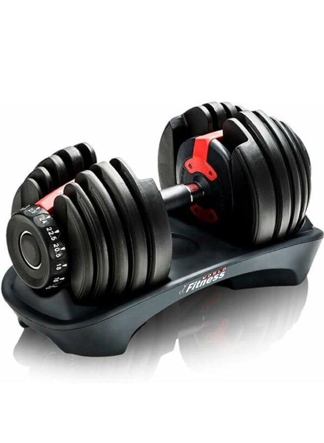 Fitness World - Set of easily adjustable smart dumbbells for training and exercise and an empty boxing bag - Image 1