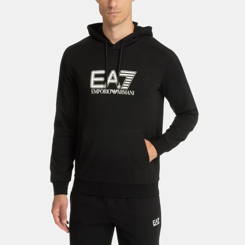 EA7 Emporio Armani Black Men's Train Visibility Hoodie for Men | Best Price UAE