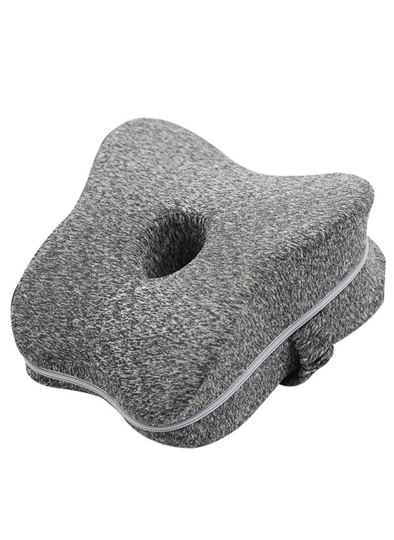 Oasisgalore Knee Pillow, Orthopedic Memory Foam Leg Pillow, Ergonomic Side Sleeping Pillows with Strap for Side Sleeper, Pregnancy Bed Leg Cushion for Back Pain (Color : Gentleman's Grey)  - Image 1