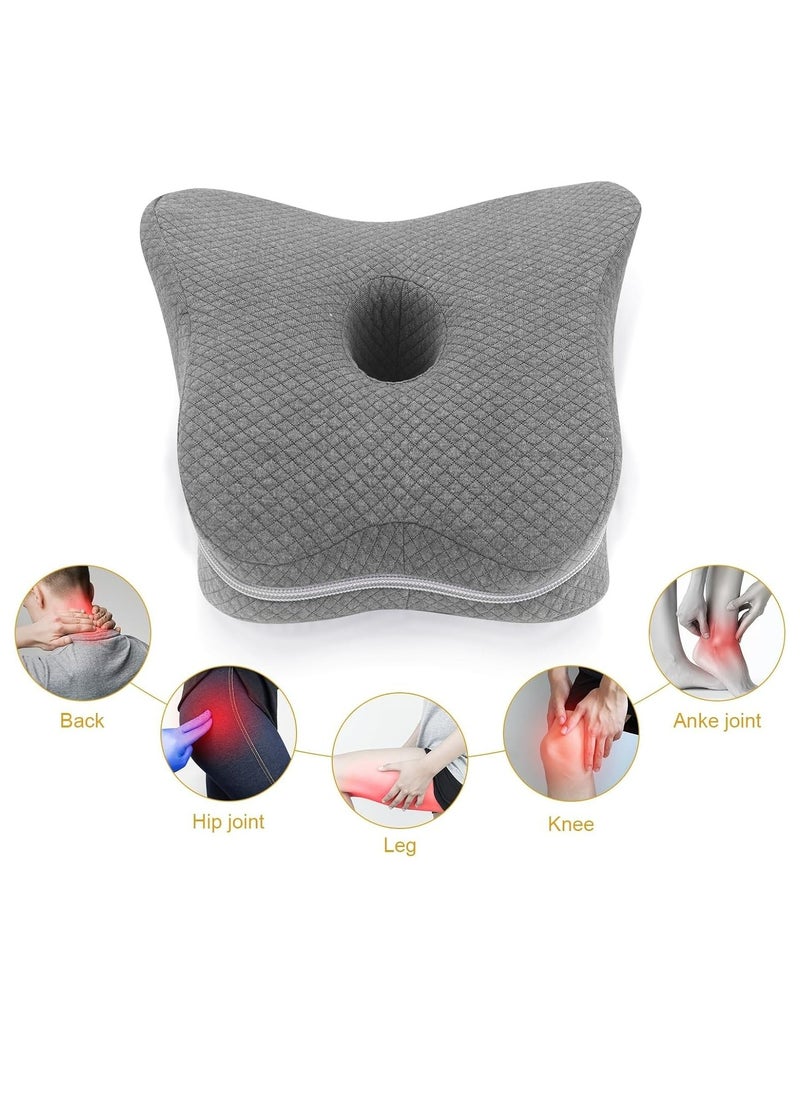 Oasisgalore Knee Pillow, Orthopedic Memory Foam Leg Pillow, Ergonomic Side Sleeping Pillows with Strap for Side Sleeper, Pregnancy Bed Leg Cushion for Back Pain (Color : Gentleman's Grey)  - Image 2