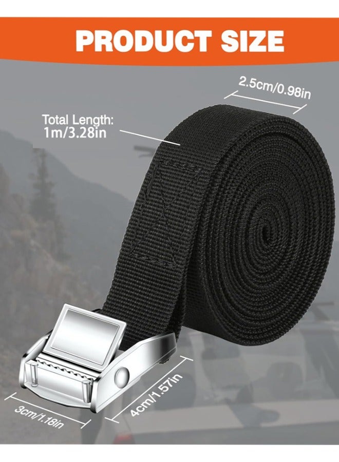 Tie Down Straps, 4 Pack Heavy Duty Lashing Straps Tensioning Belts with Adjustable Cam Buckle for Car Luggage and Garden Tent Bundled Fixed, 2.5cm*1m - Image 2