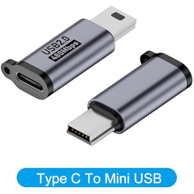rayihni محول ميكرو USB أنثوي إلى USB نوع C ذكري 480 ميجابت في الثانية 18 واط 5 فولت 2 أمبير 2 قطعة محول نوع C أنثوي إلى ميكرو USB/ميني USB للهواتف/الأجهزة اللوحية/الكمبيوتر الشخصي - Image 3