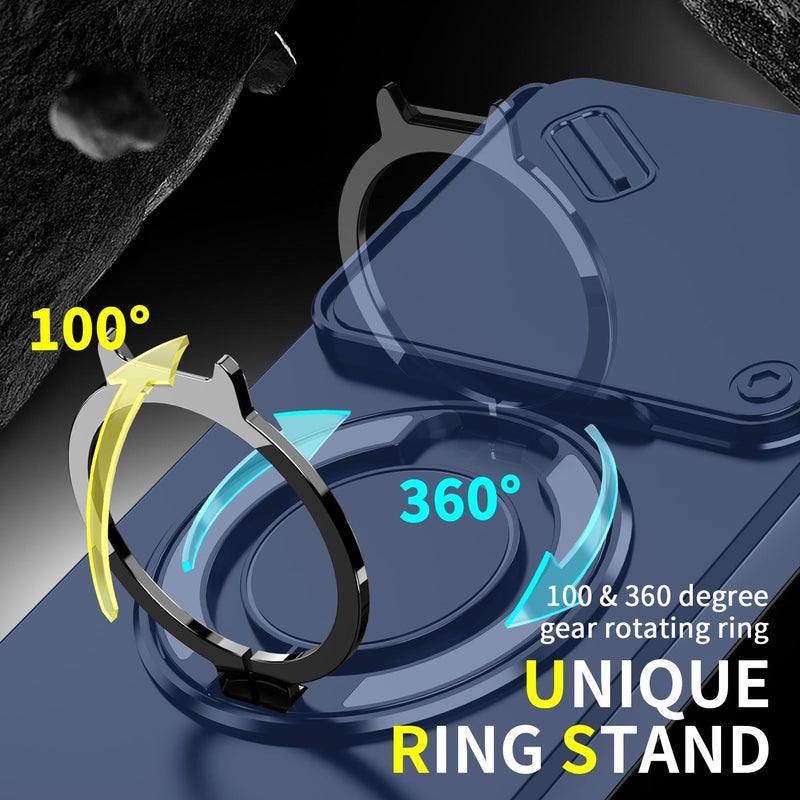 erorex For Infinix Note 40 Pro 4G / 5G Sliding Camshield Ring Holder Phone Case(Blue) - Image 3