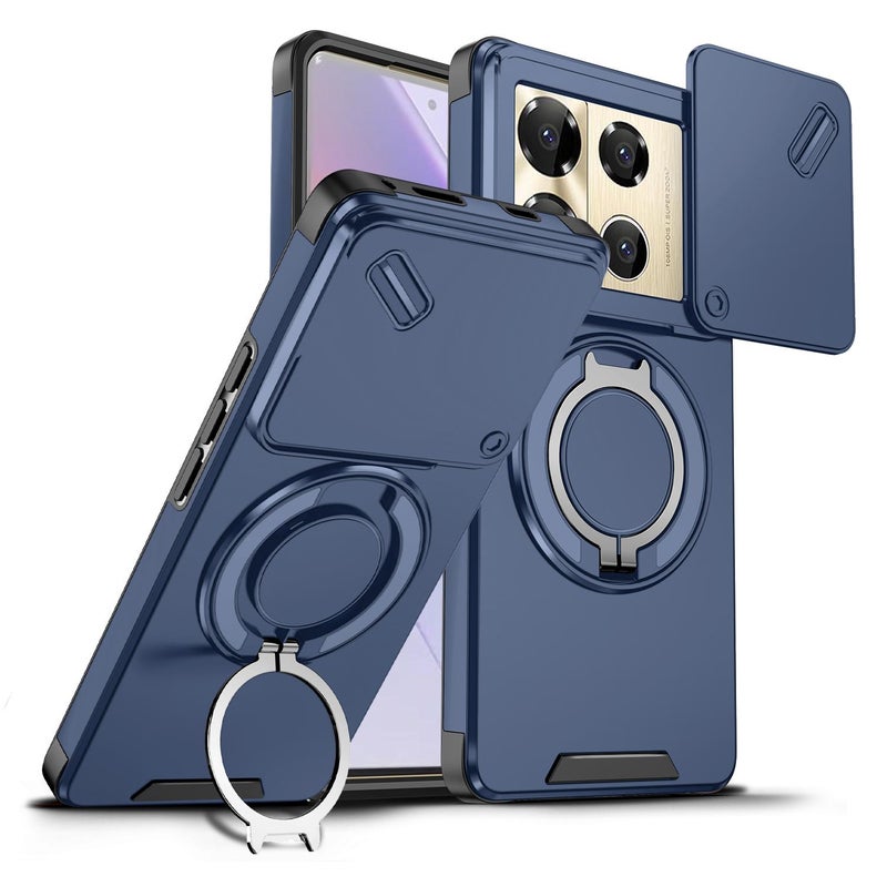 erorex For Infinix Note 40 Pro 4G / 5G Sliding Camshield Ring Holder Phone Case(Blue) - Image 1